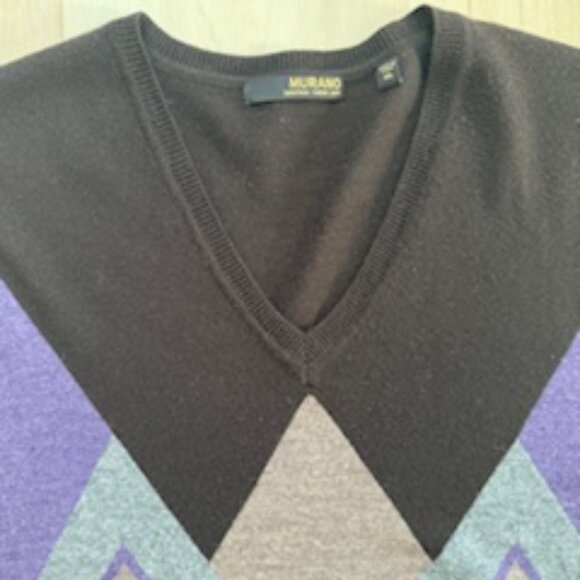 Men's Murano Brown Argyle Sweater Vest Large - Picture 2 of 2
